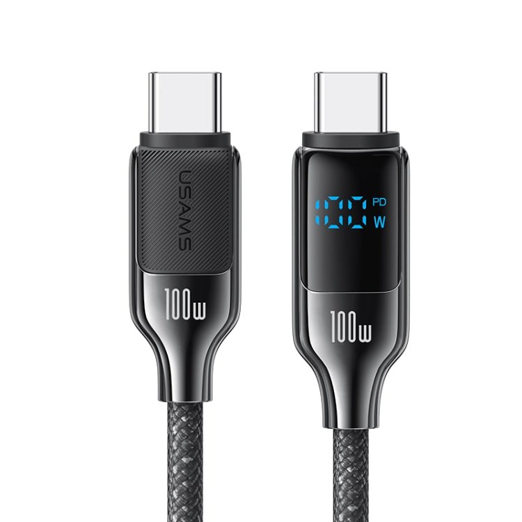 USAMS SJ742 100W USB - C / Type - C to USB - C / Type - C Zinc Alloy Digital Display Fast Data Cable, Length: 1.2m, SJ742USB01, SJ742USB02 - ORIWHIZ