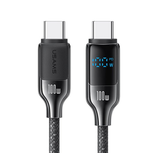USAMS SJ742 100W USB - C / Type - C to USB - C / Type - C Zinc Alloy Digital Display Fast Data Cable, Length: 1.2m, SJ742USB01, SJ742USB02 - ORIWHIZ