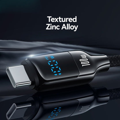 USAMS SJ742 100W USB - C / Type - C to USB - C / Type - C Zinc Alloy Digital Display Fast Data Cable, Length: 1.2m, SJ742USB01, SJ742USB02 - ORIWHIZ