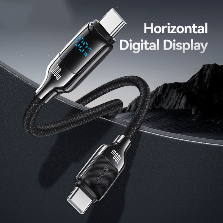 USAMS SJ742 100W USB - C / Type - C to USB - C / Type - C Zinc Alloy Digital Display Fast Data Cable, Length: 1.2m, SJ742USB01, SJ742USB02 - ORIWHIZ