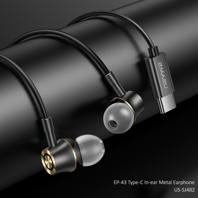 USAMS US - SJ482 EP - 43 Wired In Ear USB - C / Type - C Interface Metal Digital HiFi Noise Reduction Earphones with Mic & Digital Chip, Length: 1.2m - ORIWHIZ