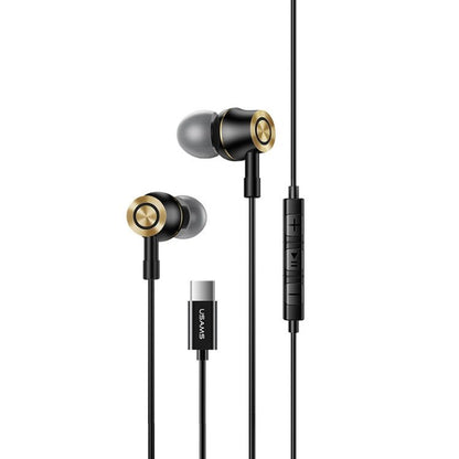 USAMS US - SJ482 EP - 43 Wired In Ear USB - C / Type - C Interface Metal Digital HiFi Noise Reduction Earphones with Mic & Digital Chip, Length: 1.2m - ORIWHIZ