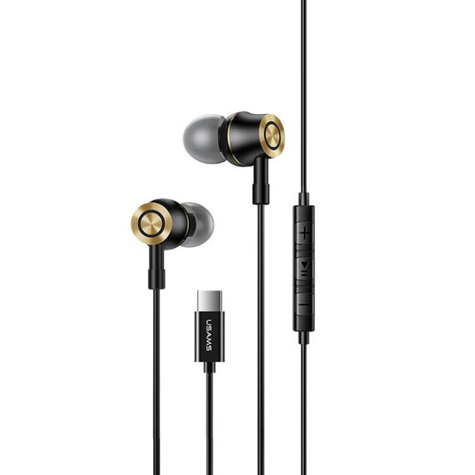 USAMS US - SJ482 EP - 43 Wired In Ear USB - C / Type - C Interface Metal Digital HiFi Noise Reduction Earphones with Mic & Digital Chip, Length: 1.2m - ORIWHIZ