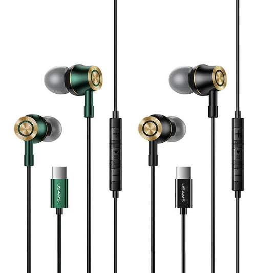 USAMS US - SJ482 EP - 43 Wired In Ear USB - C / Type - C Interface Metal Digital HiFi Noise Reduction Earphones with Mic & Digital Chip, Length: 1.2m - ORIWHIZ