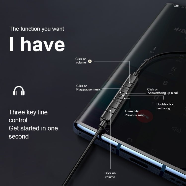 USAMS US - SJ482 EP - 43 Wired In Ear USB - C / Type - C Interface Metal Digital HiFi Noise Reduction Earphones with Mic & Digital Chip, Length: 1.2m - ORIWHIZ