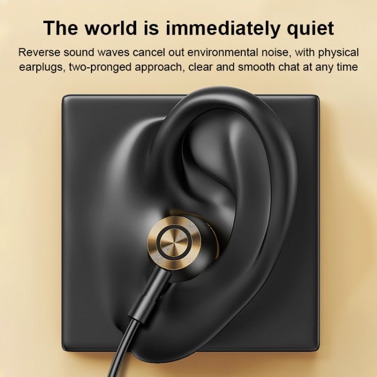 USAMS US - SJ482 EP - 43 Wired In Ear USB - C / Type - C Interface Metal Digital HiFi Noise Reduction Earphones with Mic & Digital Chip, Length: 1.2m - ORIWHIZ