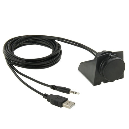 USB 2.0 & 3.5mm Male to Female Extension Cable with Car Flush Mount, Length: 2m, USB 2.0 & 3.5mm Male to Female - ORIWHIZCar Replacement PartsDIY CablesIn Car