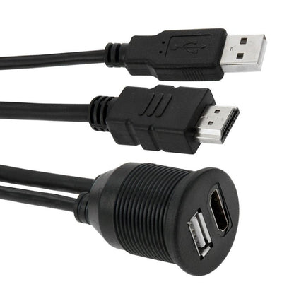 USB 2.0 & HDMI (Type - A) Male to Female Extension Cable, Length: 2m, USB 2.0 & HDMI (Type - A) Male to Female - ORIWHIZCar Replacement PartsDIY CablesIn Car