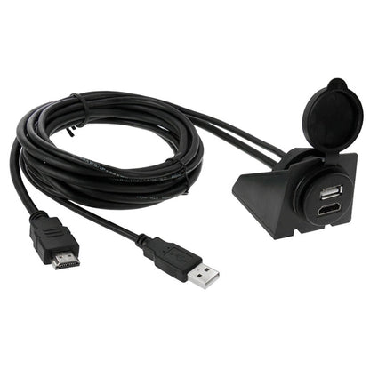 USB 2.0 & HDMI (Type - A) Male to Female Extension Cable, Length: 2m, USB 2.0 & HDMI (Type - A) Male to Female - ORIWHIZCar Replacement PartsDIY CablesIn Car