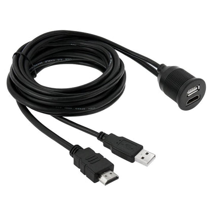 USB 2.0 & HDMI (Type - A) Male to Female Extension Cable, Length: 2m, USB 2.0 & HDMI (Type - A) Male to Female - ORIWHIZCar Replacement PartsDIY CablesIn Car