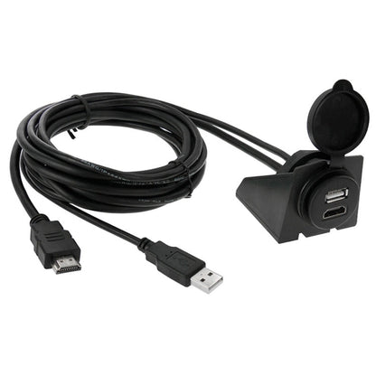 USB 2.0 & HDMI (Type - A) Male to Female Extension Cable, Length: 2m, USB 2.0 & HDMI (Type - A) Male to Female - ORIWHIZCar Replacement PartsDIY CablesIn Car