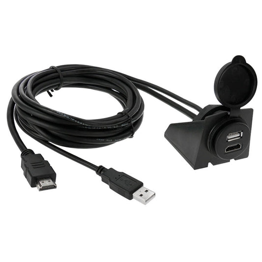 USB 2.0 & HDMI (Type - A) Male to Female Extension Cable, Length: 2m, USB 2.0 & HDMI (Type - A) Male to Female - ORIWHIZCar Replacement PartsDIY CablesIn Car