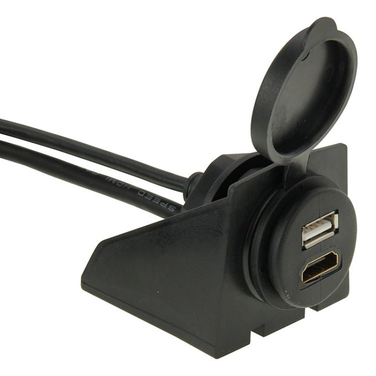 USB 2.0 & Mini HDMI (Type - C) Male to USB 2.0 & HDMI (Type - A) Female Adapter Cable with Car Flush Mount, Length: 2m, USB 2.0 & Mini HDMI Male to USB 2.0 & HDMI Female - ORIWHIZCar Replacement PartsDIY CablesIn Car