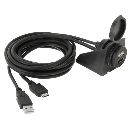 USB 2.0 & Mini HDMI (Type - C) Male to USB 2.0 & HDMI (Type - A) Female Adapter Cable with Car Flush Mount, Length: 2m, USB 2.0 & Mini HDMI Male to USB 2.0 & HDMI Female - ORIWHIZCar Replacement PartsDIY CablesIn Car