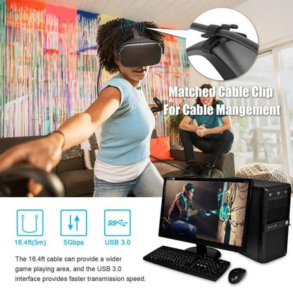 USB 3.2 Gen1 Type - C to USB 3.2 Gen1 Type - C Single Elbow VR Link Cable For Oculus Quest 1 / 2, 3m Single Elbow - ORIWHIZ