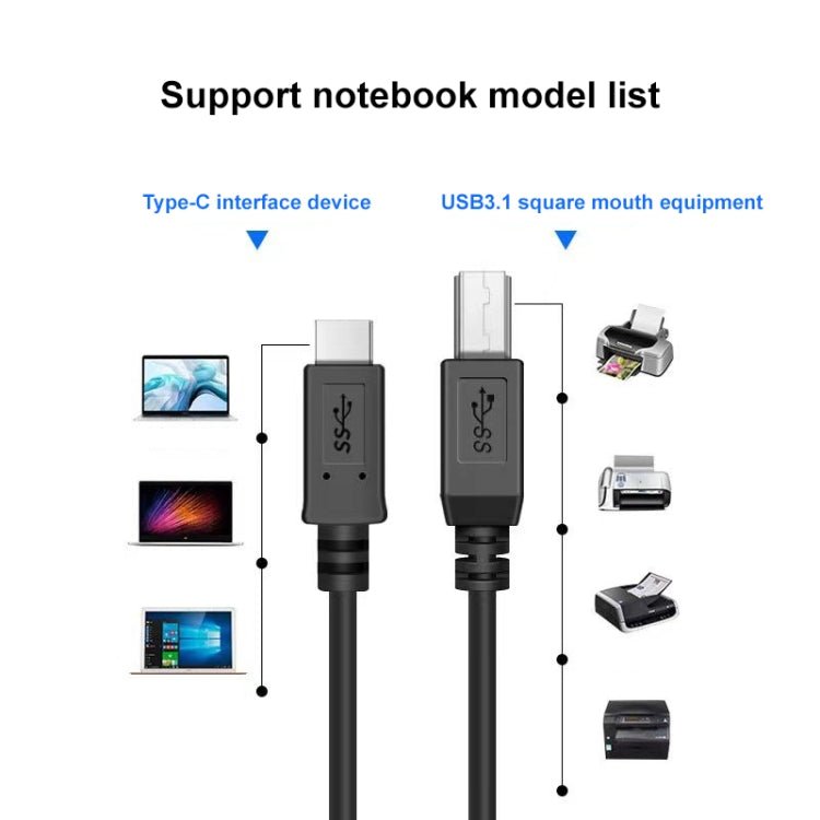 USB - C 3.1 / Type - C Male to USB BM Data Cable, Length: 1m, ZSSG - 9B20BG - ORIWHIZ