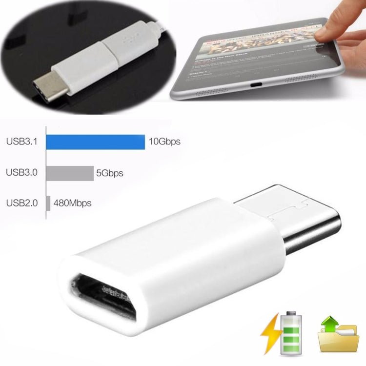 USB - C / Type - C 3.1 Male to Micro USB Female Converter Adapter, Length: 2.5cm - ORIWHIZ