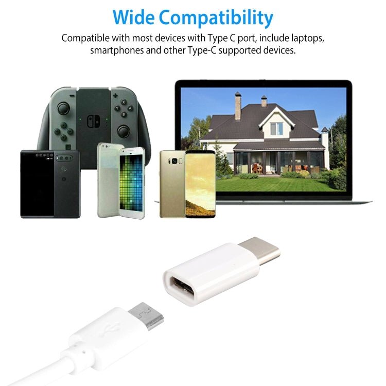 USB - C / Type - C 3.1 Male to Micro USB Female Converter Adapter, Length: 2.5cm - ORIWHIZ