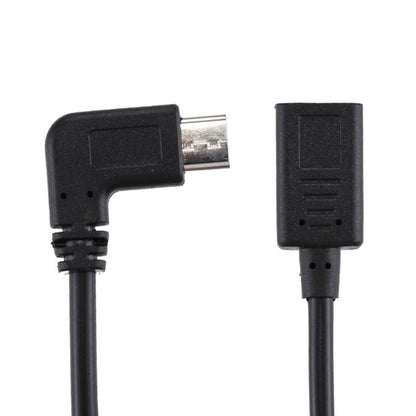 USB - C / Type - C Female to USB - C / Type - C Male Elbow Adapter Cable, Total Length: about 30cm - ORIWHIZ