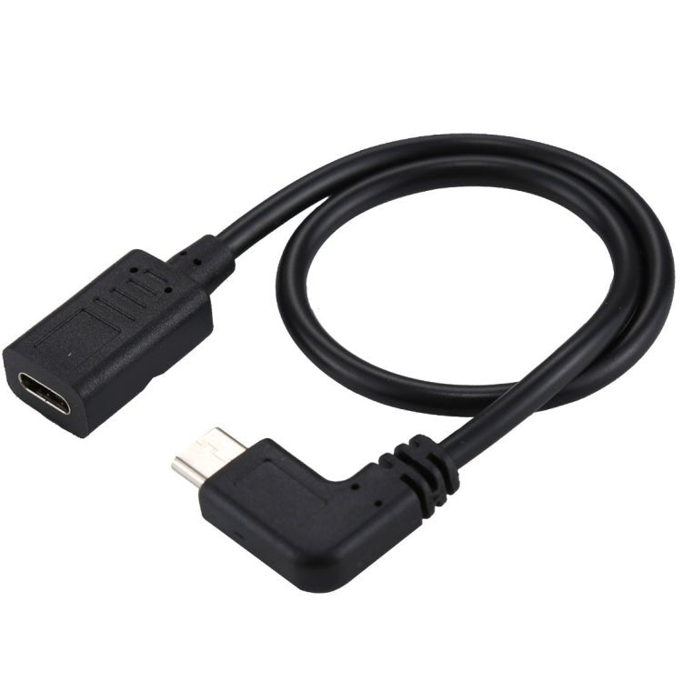 USB - C / Type - C Female to USB - C / Type - C Male Elbow Adapter Cable, Total Length: about 30cm - ORIWHIZ