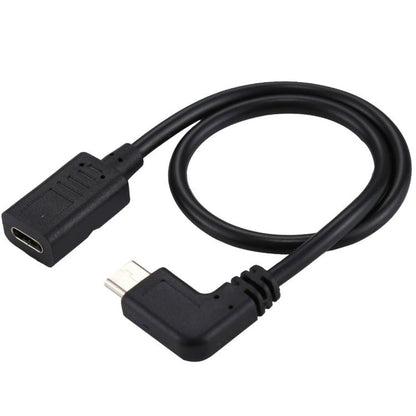 USB - C / Type - C Female to USB - C / Type - C Male Elbow Adapter Cable, Total Length: about 30cm - ORIWHIZ