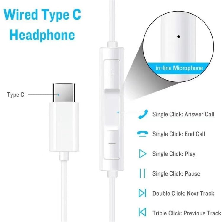 USB - C / Type - C Interface Stereo Music Earphone, Stereo Music Earphone - ORIWHIZ