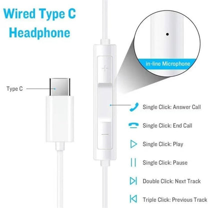 USB - C / Type - C Interface Stereo Music Earphone, Stereo Music Earphone - ORIWHIZ