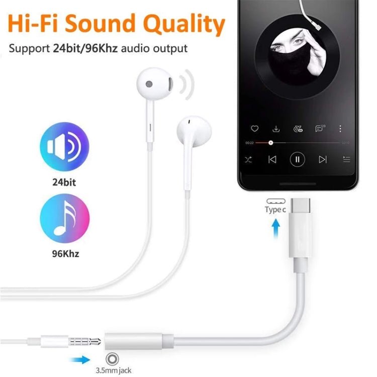 USB - C / Type - C Male to 3.5mm Female Audio Adapter Cable, For Galaxy Note 10+ - ORIWHIZ