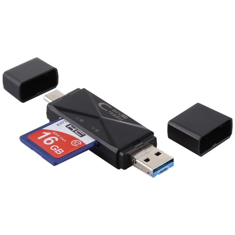 USB - C / Type - C + SD + TF + Micro USB to USB 3.0 Card Reader, USB3.0 - ORIWHIZ
