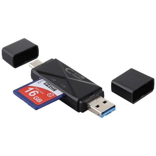USB - C / Type - C + SD + TF + Micro USB to USB 3.0 Card Reader, USB3.0 - ORIWHIZ