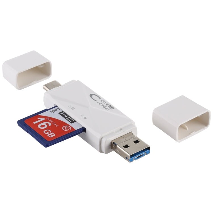 USB - C / Type - C + SD + TF + Micro USB to USB 3.0 Card Reader, USB3.0 - ORIWHIZ