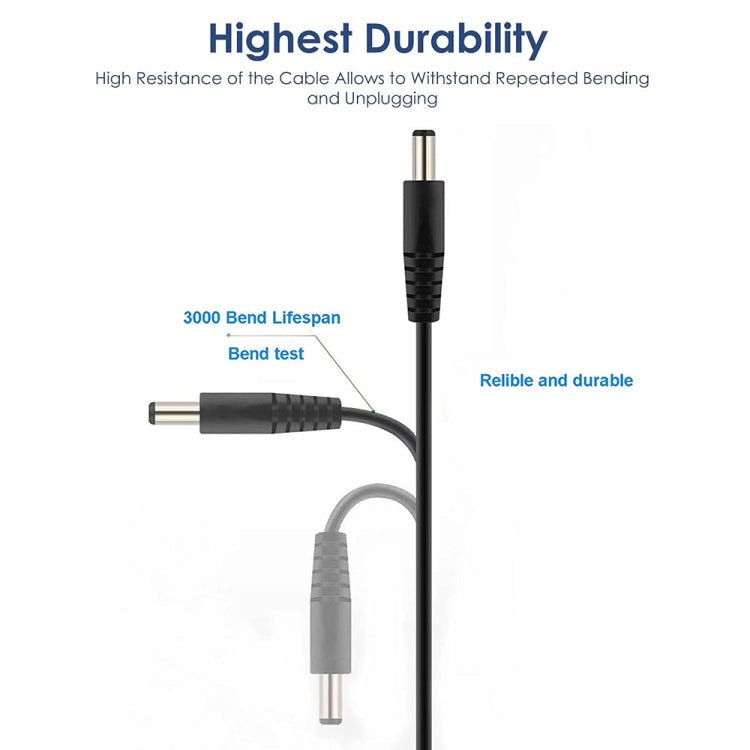 USB DC Charging Cable, Length: 65cm, 2.0mm, Black - ORIWHIZ
