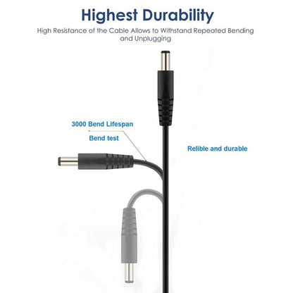 USB DC Charging Cable, Length: 65cm, 2.0mm, Black - ORIWHIZ