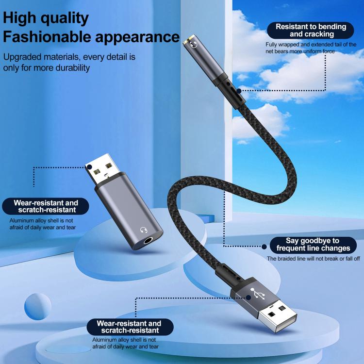 USB Male to 3.5mm Female Audio Adapter, Adapter - ORIWHIZ
