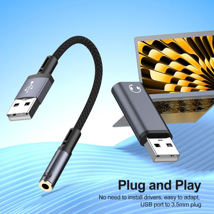 USB Male to 3.5mm Female Audio Adapter, Adapter - ORIWHIZ
