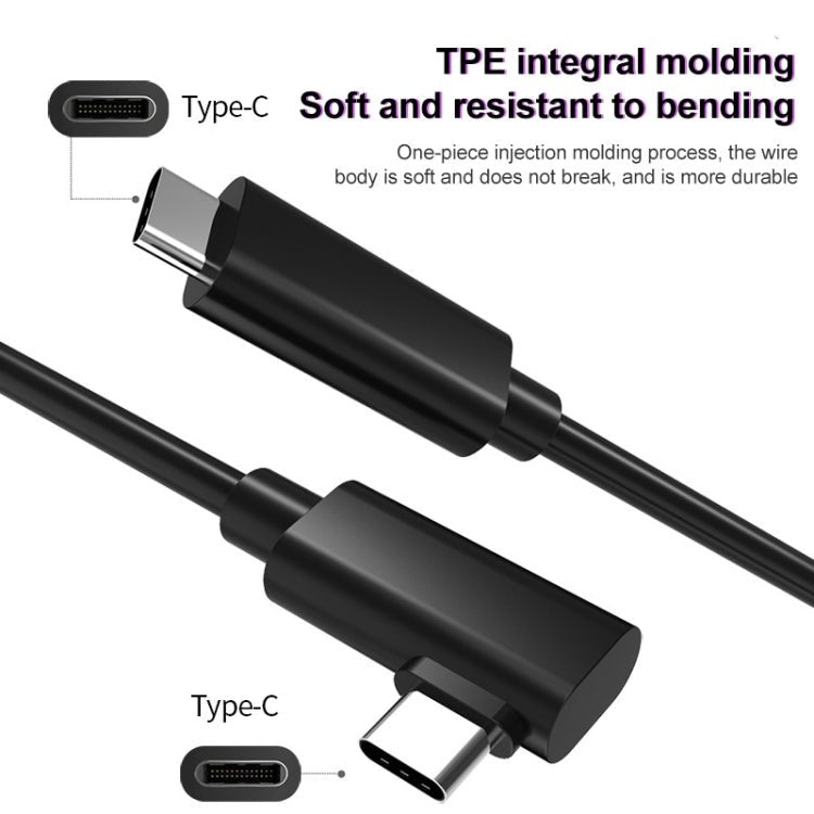 USB Male to USB 3.2 Gen1 Type - C Elbow VR Link Cable For Oculus Quest 1 / 2, 3m, 4m - ORIWHIZ