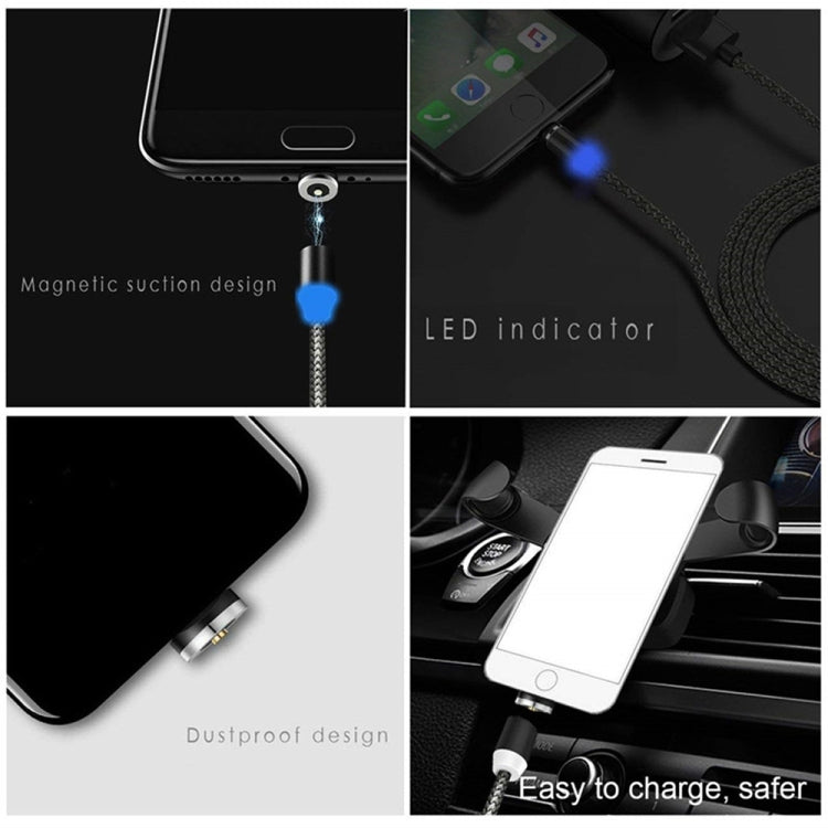 USB to Micro USB Magnetic Metal Connector Nylon Two - color Braided Magnetic Data Cable, Cable Length: 1m, Micro USB - ORIWHIZ