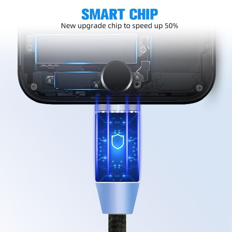 USB to Micro USB Magnetic Metal Connector Nylon Two - color Braided Magnetic Data Cable, Cable Length: 1m, Micro USB - ORIWHIZ