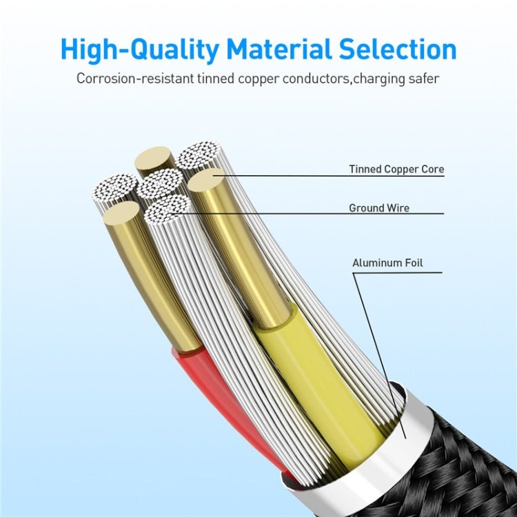 USB to Micro USB Magnetic Metal Connector Nylon Two - color Braided Magnetic Data Cable, Cable Length: 1m, Micro USB - ORIWHIZ