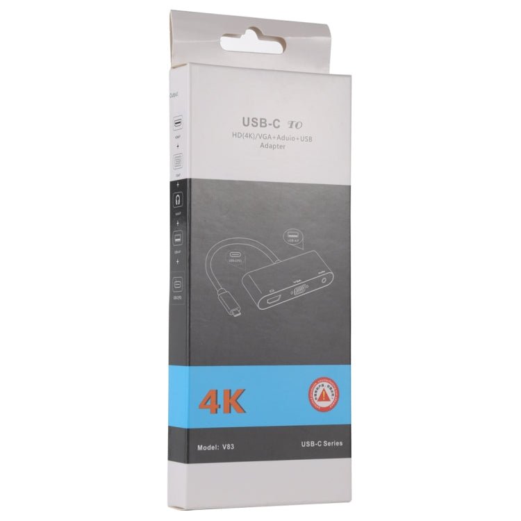 V83 USB - C / Type - C to 4K HDMI / VGA + 3.5mm Audio + USB Multi - function Adapter - ORIWHIZ