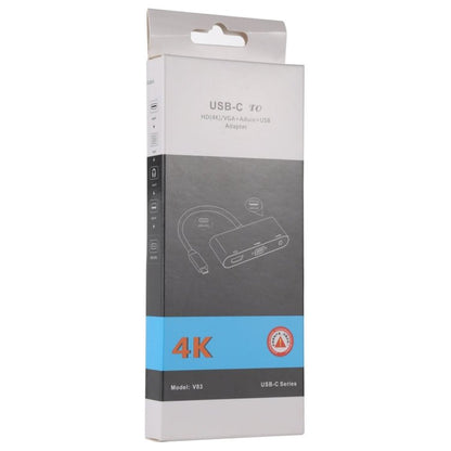V83 USB - C / Type - C to 4K HDMI / VGA + 3.5mm Audio + USB Multi - function Adapter - ORIWHIZ