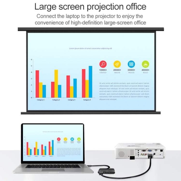 V83 USB - C / Type - C to 4K HDMI / VGA + 3.5mm Audio + USB Multi - function Adapter - ORIWHIZ