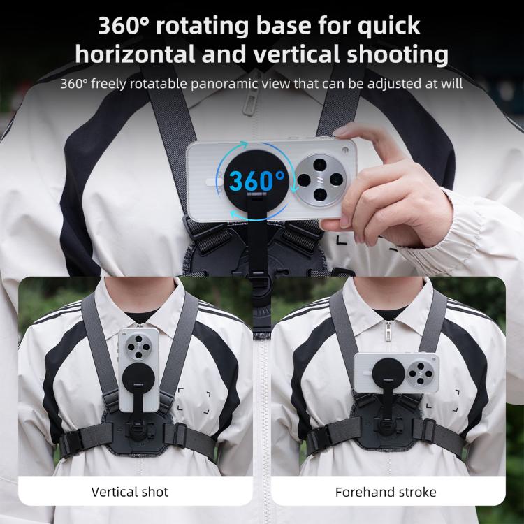 Vest - style Photography Chest Strap Body Mount Belt with Mount & Screw, 5 in 1, 6 in 1 Magnetic Base, 5 in 1 Magnetic Ring Base, 6 in 1 Magnetic Ring Base - ORIWHIZChest BeltDJI & Insta360 AccessoriesUniversal Chest & Head Belt