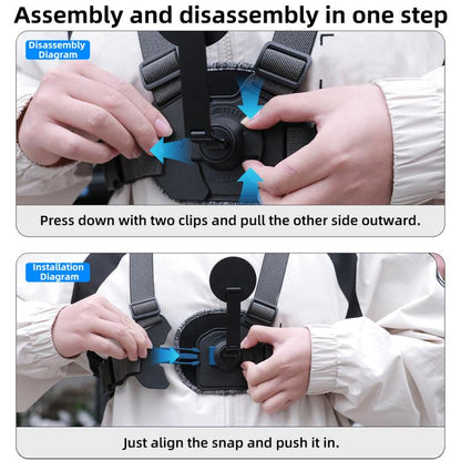 Vest - style Photography Chest Strap Body Mount Belt with Mount & Screw, 5 in 1, 6 in 1 Magnetic Base, 5 in 1 Magnetic Ring Base, 6 in 1 Magnetic Ring Base - ORIWHIZChest BeltDJI & Insta360 AccessoriesUniversal Chest & Head Belt