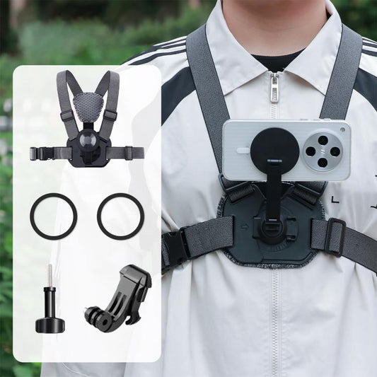 Cinturón de pecho para fotografía estilo chaleco con soporte y tornillo, 5 en 1, base magnética 6 en 1, base de anillo magnético 5 en 1, base de anillo magnético 6 en 1 - ORIWHIZ Cinturón de pecho Accesorios DJI e Insta360 Cinturón universal para pecho y cabeza