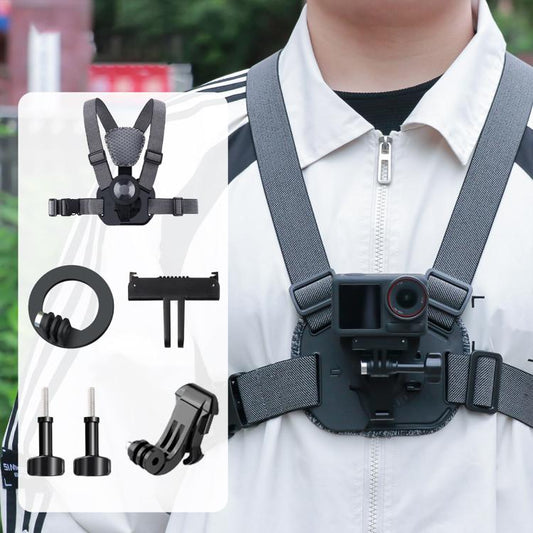 Cinturón de pecho para fotografía estilo chaleco con soporte y tornillo, 5 en 1, base magnética 6 en 1, base de anillo magnético 5 en 1, base de anillo magnético 6 en 1 - ORIWHIZ Cinturón de pecho Accesorios DJI e Insta360 Cinturón universal para pecho y cabeza