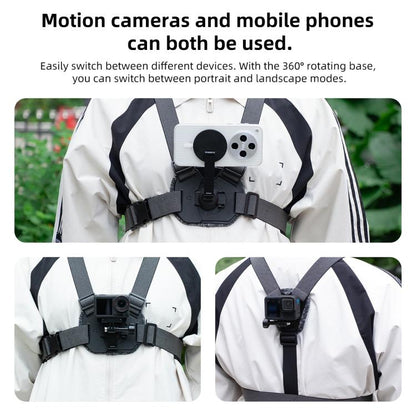 Vest - style Photography Chest Strap Body Mount Belt with Mount & Screw, 5 in 1, 6 in 1 Magnetic Base, 5 in 1 Magnetic Ring Base, 6 in 1 Magnetic Ring Base - ORIWHIZChest BeltDJI & Insta360 AccessoriesUniversal Chest & Head Belt