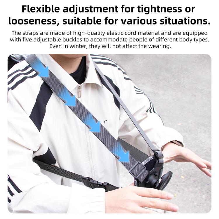 Vest - style Photography Chest Strap Body Mount Belt with Mount & Screw, 5 in 1, 6 in 1 Magnetic Base, 5 in 1 Magnetic Ring Base, 6 in 1 Magnetic Ring Base - ORIWHIZChest BeltDJI & Insta360 AccessoriesUniversal Chest & Head Belt