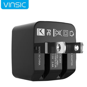 Vinsic 12W 5V 2.4A Output Dual USB Wall Charger USB Charger Adapter - ORIWHIZ