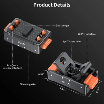VRIG Magnetic Quick Release Adapter for Insta360 / DJI Action / GoPro HERO, Base, Base+Top Cover Kit - ORIWHIZDJI & Insta360 AccessoriesInsta360 Ace SeriesMounts